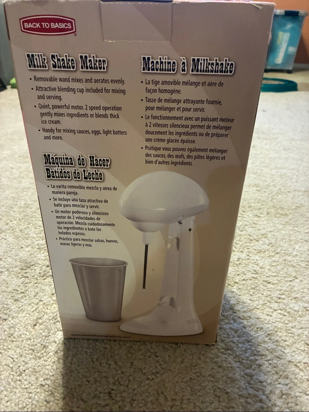Milkshake Maker handheld stand mixer. Color white.